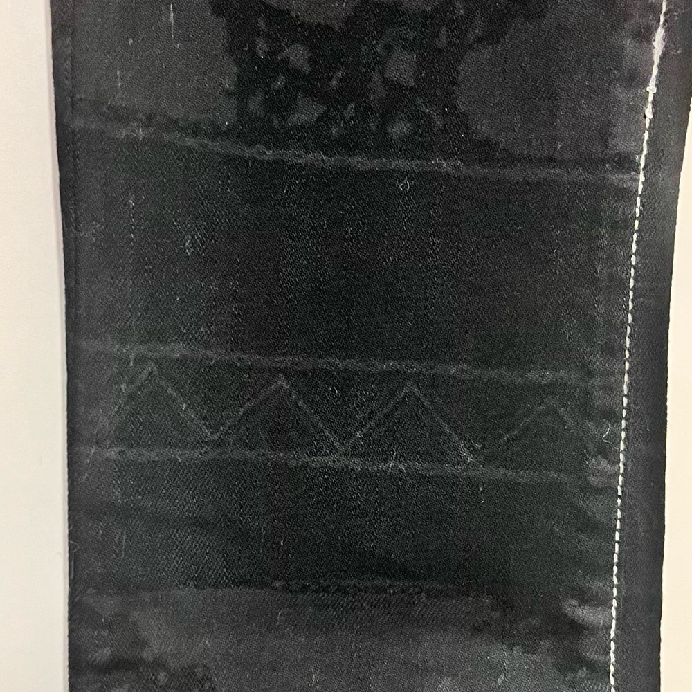 Current Elliott The Skinny Ankle Black Southwest Aztec Print Jeans Size 23 NEW - Picture 10 of 12